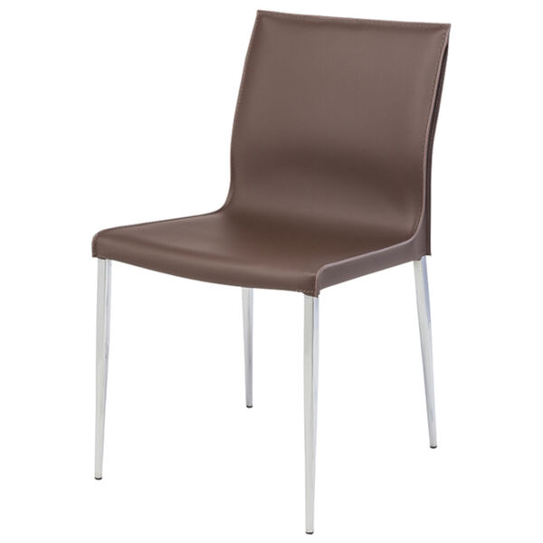 Colter Dark Brown and Silver Dining Chair, image 1