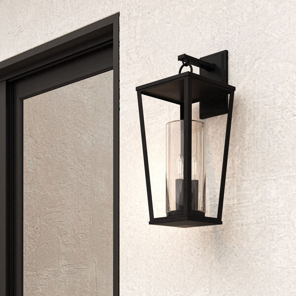 Elliott Black Three-Light Outdoor Wall Mounted with Clear Glass, image 4