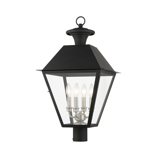 Mansfield Black Four-Light Outdoor Post Lantern, image 3
