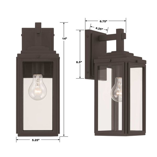 Byron Matte Black One-Light Five-Inch Outdoor Wall Mount, image 3