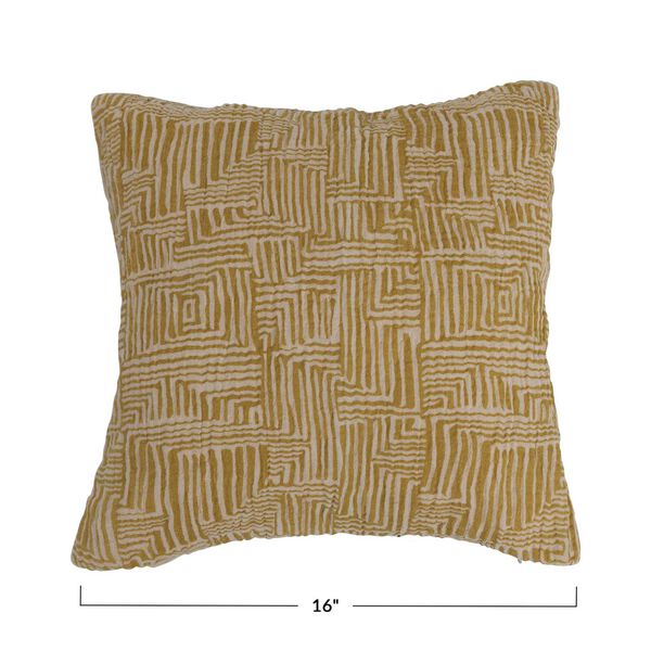 Yellow Cotton 16 x 16-Inch Pillow, image 5