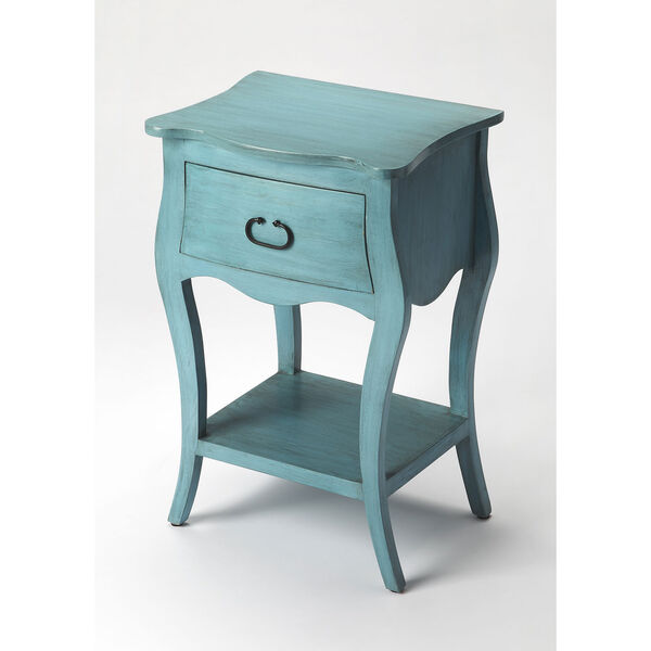 Rochelle Distressed Blue Nightstand, image 1