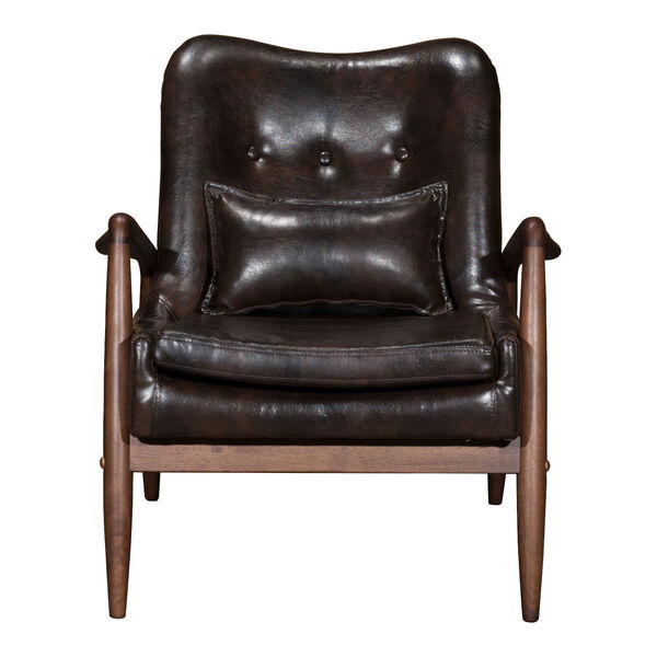 Bully Brown and Walnut Lounge Chair and Ottoman, image 5