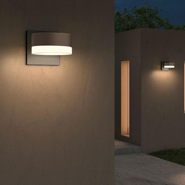 Inside-Out REALS Textured Bronze Downlight LED Wall Sconce with Frosted White Lens, image 2