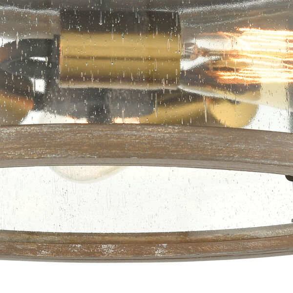 Geringer Charcoal and Burnished Brass Three-Light Flush Mount, image 5
