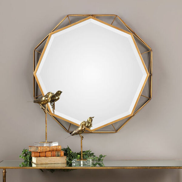 Mekhi Antiqued Gold Mirror, image 3