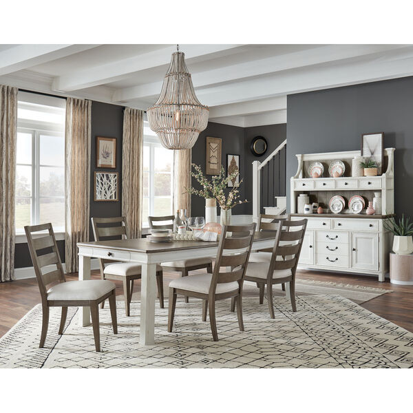 Bellevue Manor White and Brown Rectangular Dining Table, image 6