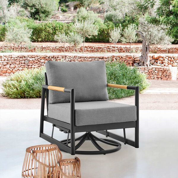 Royal Black Outdoor Swivel Chair, image 4