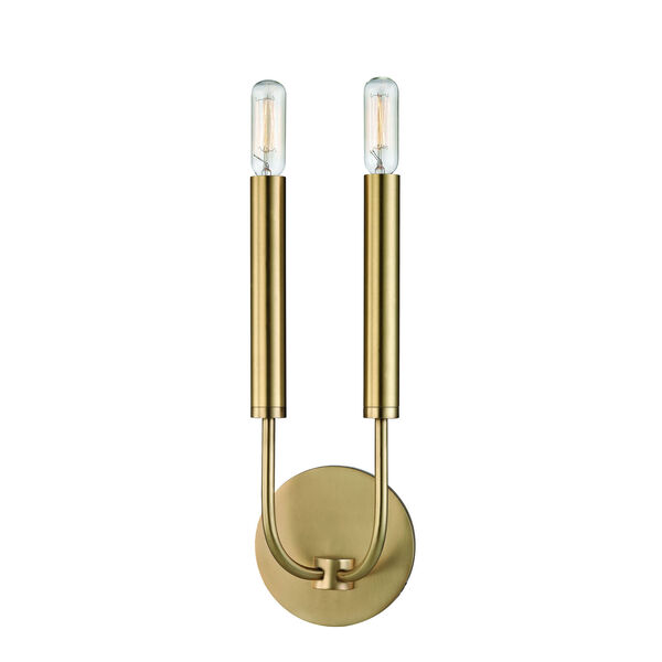 Gideon Aged Brass Two-Light Wall Sconce, image 2