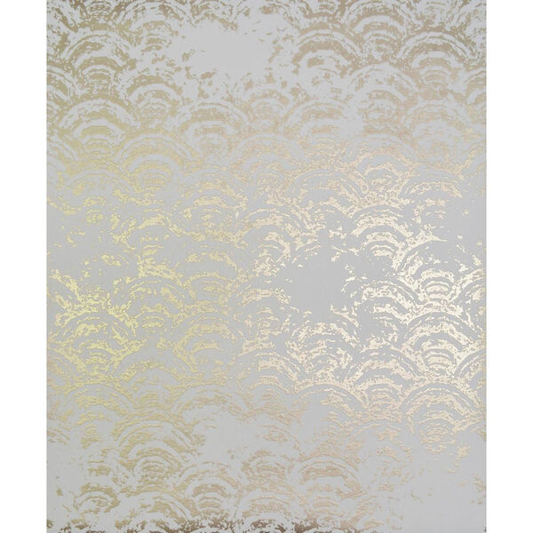 Antonina Vella Modern Metals Eclipse White and Gold Wallpaper - SAMPLE SWATCH ONLY, image 1