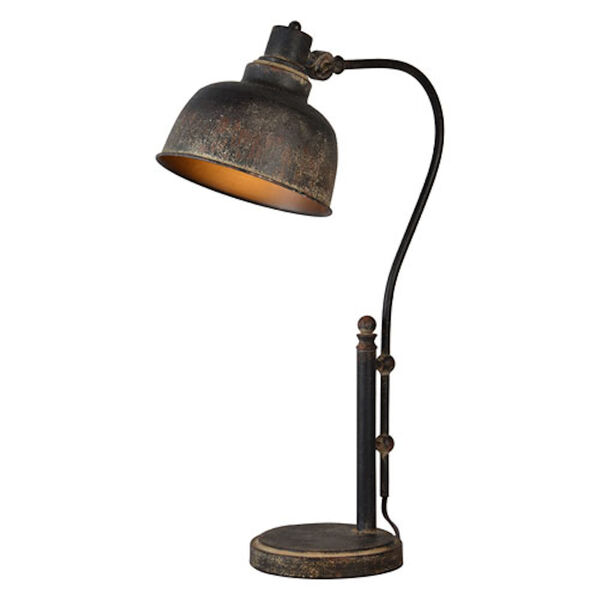 Grace Distressed Black One-Light Desk Lamp, image 1