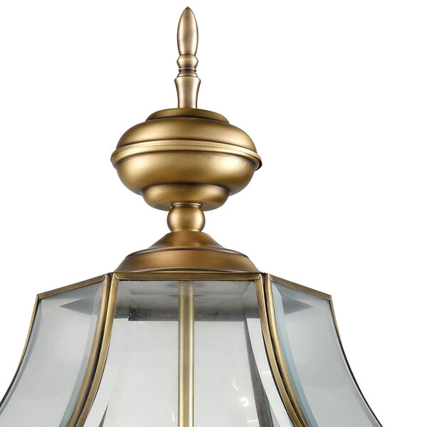 Ashford Gold Antique Brass Clear Glass Three-Light Outdoor Post Mount, image 4