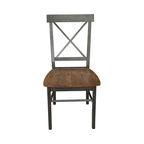 Hickory and Washed Coal X-Back Chair with Solid Wood Seat, Set of 2, image 4