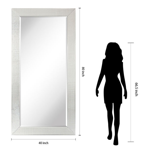Bling Clear 80 x 40-Inch Beveled Glass Rectangle Floor Mirror, image 6