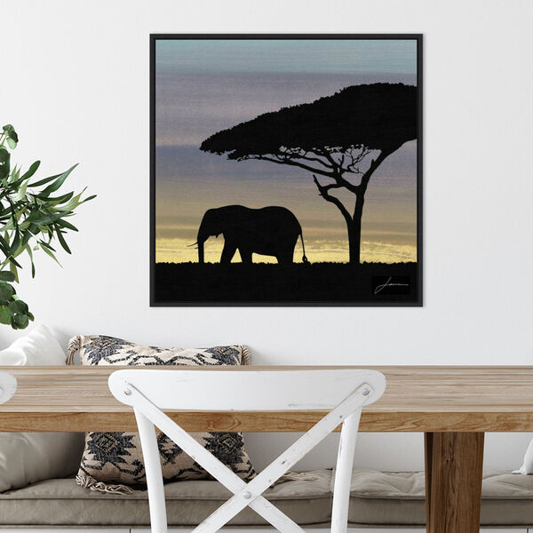 James Burghardt Black Savanna Elephant I 22 x 22 Inch Wall Art, image 1