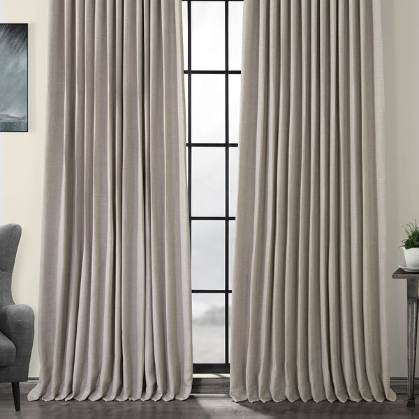 Beige Linen Extra Wide Blackout Curtain Single Panel, image 6