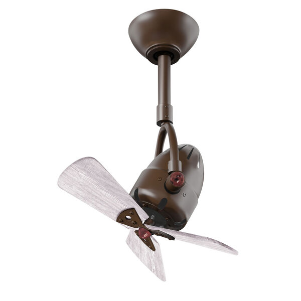 Diane Textured Bronze Oscillating Directional Ceiling Fan with Matte Black Wood Blades, image 1