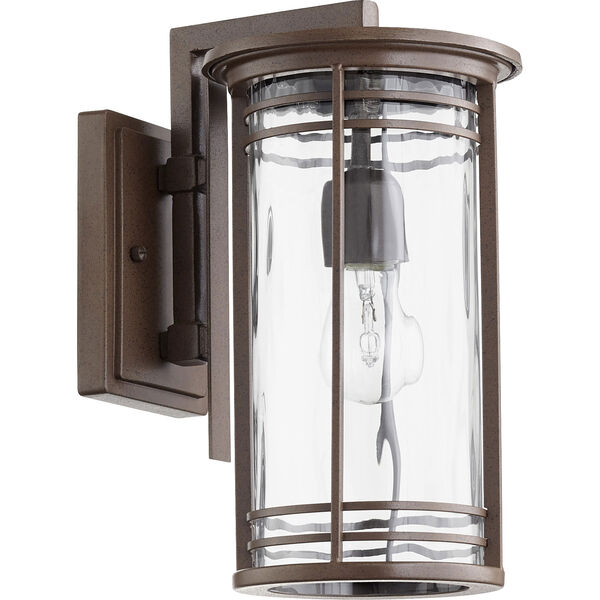 Larson Oiled Bronze with Clear Hammered Glass 7-Inch One-Light Outdoor Wall Mount, image 1