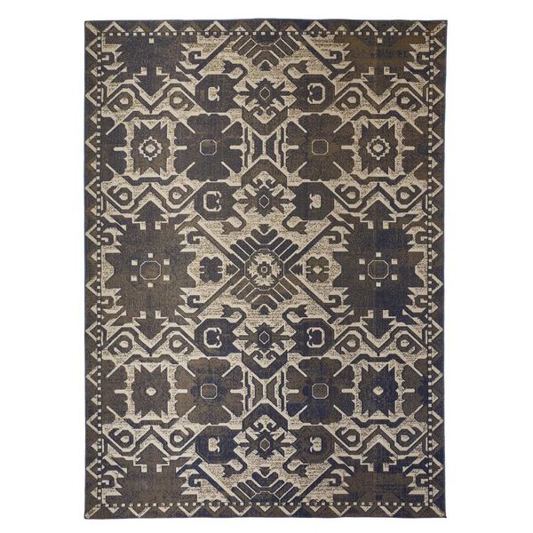 Foster Blue Brown Ivory Rectangular 6 Ft. 5 In. x 9 Ft. 6 In. Area Rug, image 1