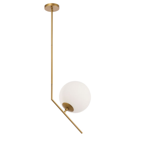 Ryland Brass One-Light Pendant with Frosted White Glass, image 6