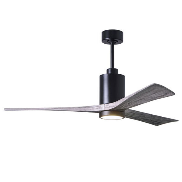 Patricia-3 Matte Black and Barnwood 60-Inch Three Blade LED Ceiling Fan, image 1