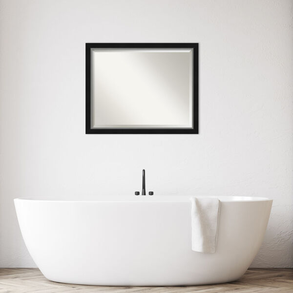 Eva Black and Silver 31W X 25H-Inch Bathroom Vanity Wall Mirror, image 3