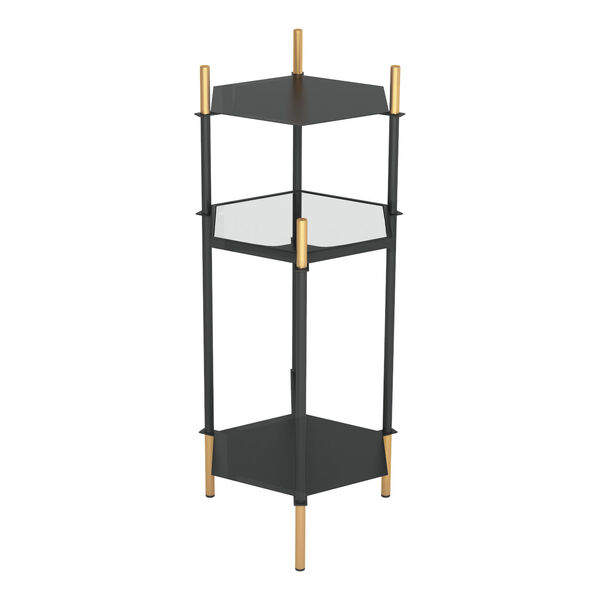 William Gold and Black Side Table, image 4
