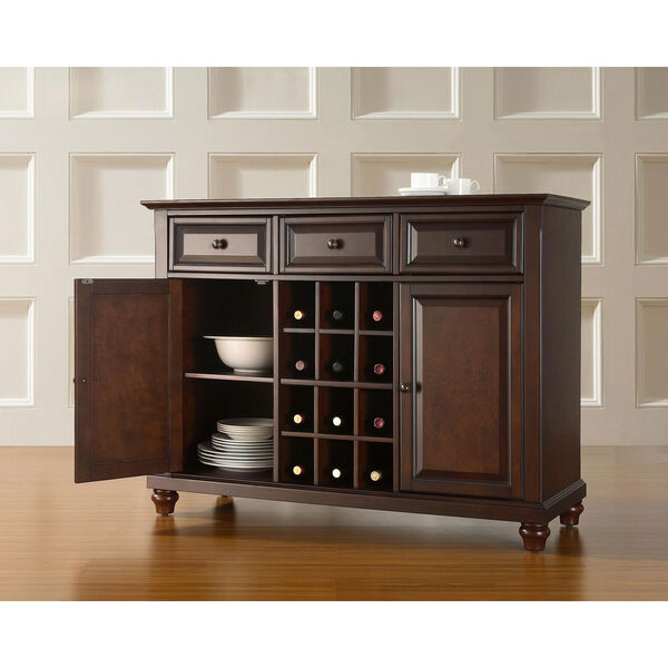 Cambridge Buffet Server / Sideboard Cabinet with Wine Storage in Vintage Mahogany Finish, image 4