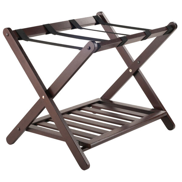 Remy Cappuccino Luggage Rack with Shelf, image 1
