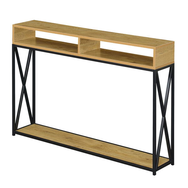 Tucson English Oak and Black Two Tier Console Table, image 1