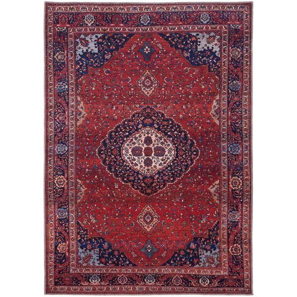 Rawlins Bohemian Eclectic Medallion Red Blue Tan Area Rug, image 1