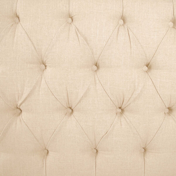 Queen Linen 68-Inch Nail Button Tufted Wingback Bed, image 3