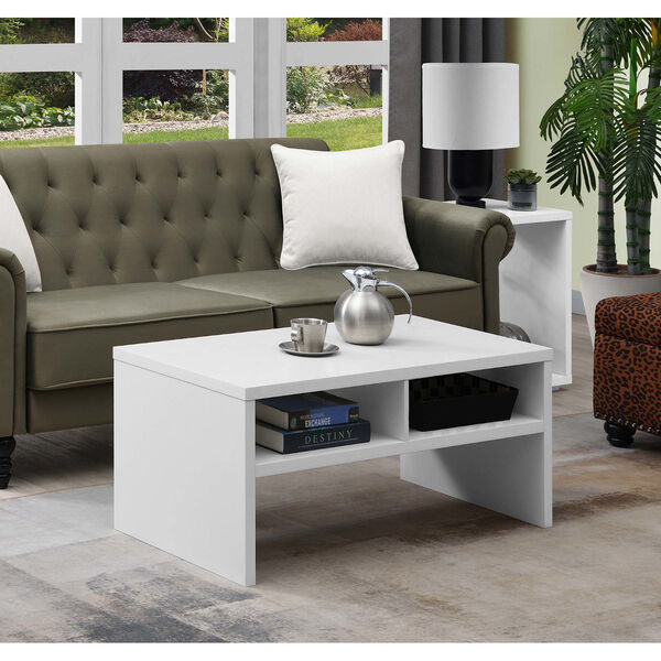 Northfield Admiral White Deluxe Coffee Table with Shelves, image 2