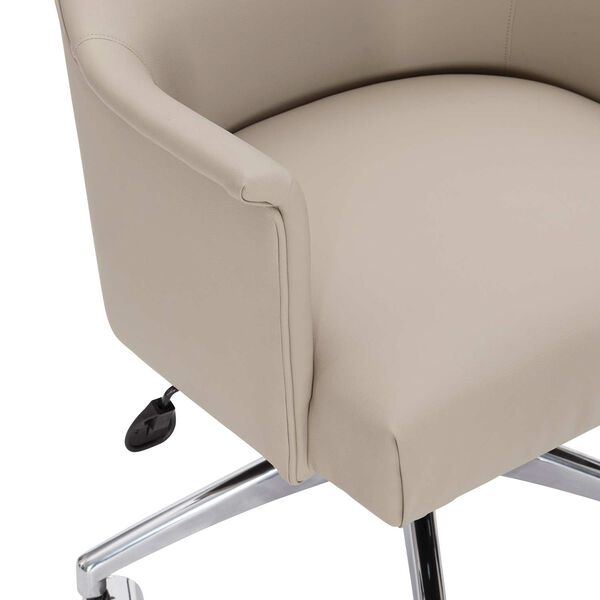 Tiemann Taupe, Black and Stainless Steel Office Chair, image 5