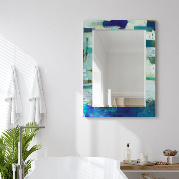 Crore Blue 40 x 30-Inch Rectangular Beveled Wall Mirror, image 5