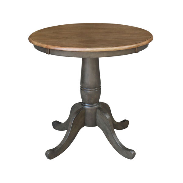 Hickory and Washed Coal 30-Inch Width x 29-Inch Height Round Top Pedestal Table, image 1