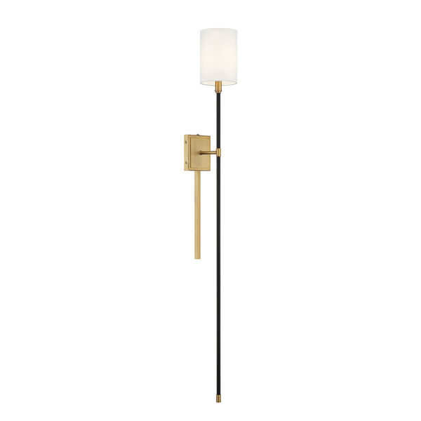 Chelsea White and Natural Brass One-Light Wall Sconce, image 4