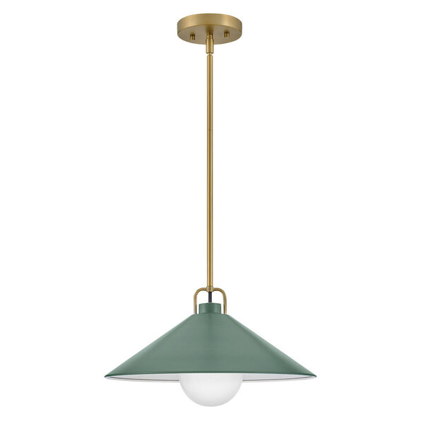 Milo Lacquered Brass with Sage Green Accents Medium Pendant, image 2