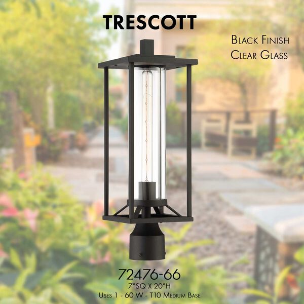 Trescott Black One-Light Outdoor Post Mount, image 2