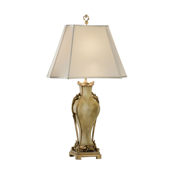 Bernini White and Green One-Light Urn Table Lamp, image 1