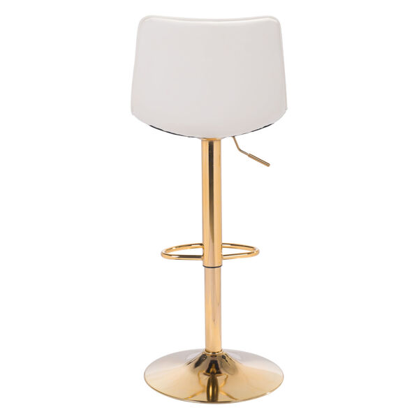 Prima White and Gold Bar Stool, image 5
