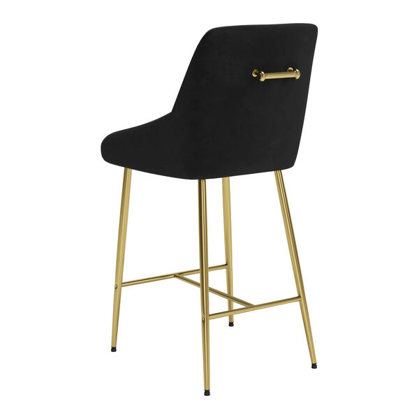 Madelaine Black and Gold Counter Height Bar Stool, image 6