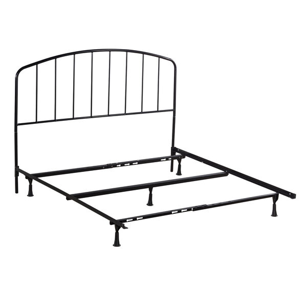 Tolland Black 61-Inch Metal Headboard with Arched Spindle Design and Frame, image 3