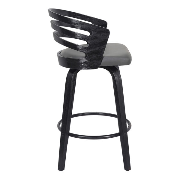 Jayden Black and Gray 26-Inch Counter Stool, image 2