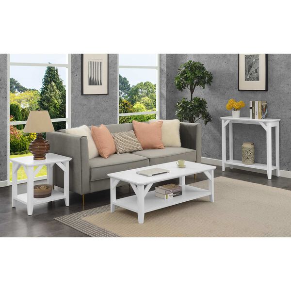 White Coffee Table with Shelf, image 6