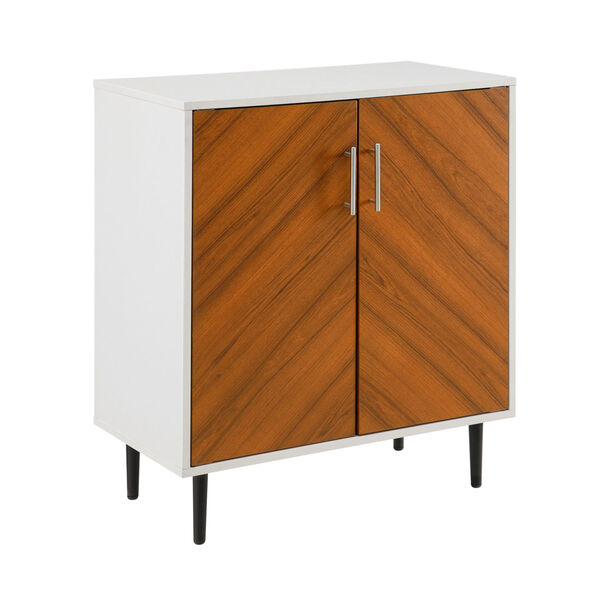 Hampton Solid White and Brown Accent Cabinet, image 5