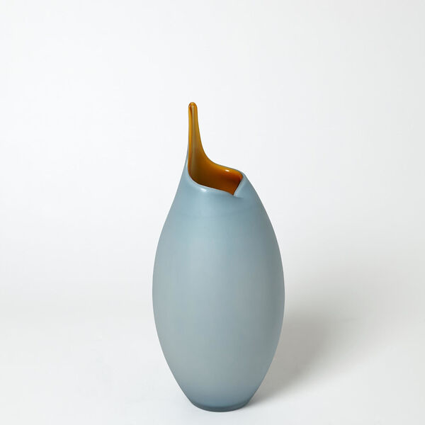 Blue and Amber Cased Small Vase, image 1