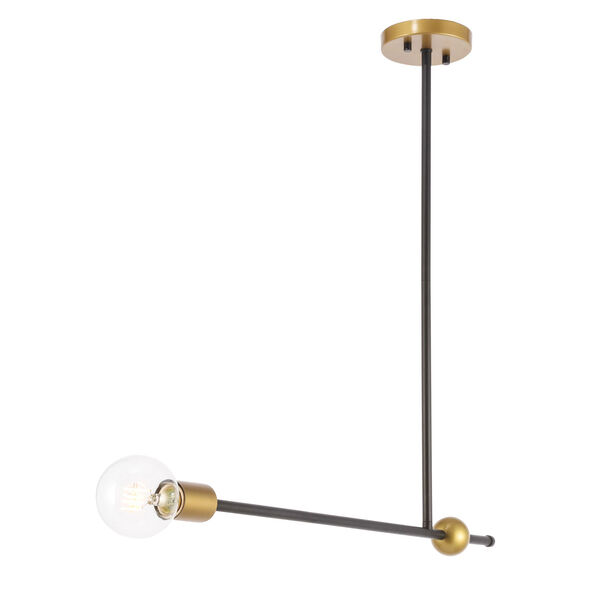 Brees Black and Brass 27-Inch One-Light Pendant, image 6