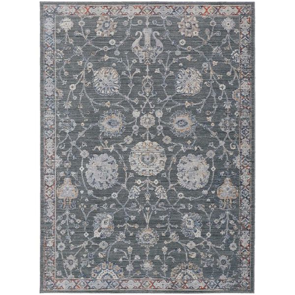 Thackery Gray Ivory Red Area Rug, image 1