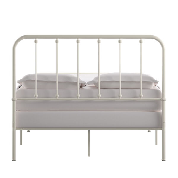 Elijah White Full Metal Spindle Bed with Neaded Headboard, image 4